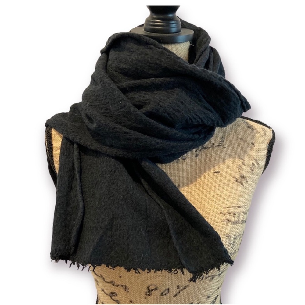 Cartier Black Wool Scarf Wrap